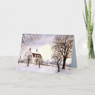 Carte Bonnes Fêtes hiver en Nouvelle-Angleterre