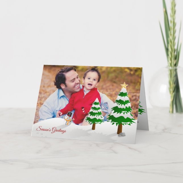 Carte Bonnes Fêtes photo Snowman (Devant)