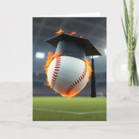 Bonnet de fin d'études sur un baseball flamboyant