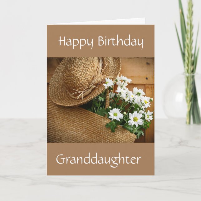 Carte **BONNETT/DAISIES ANNIVERSAIRE pour PETITE-FILLE (Devant)