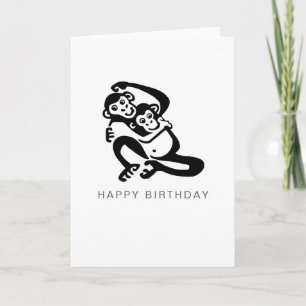 Carte BONOBO Graphique mignon - Chimpanzé - Faune -
