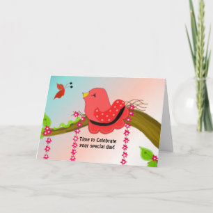Carte Bonsoir d'anniversaire Sweet Birdie