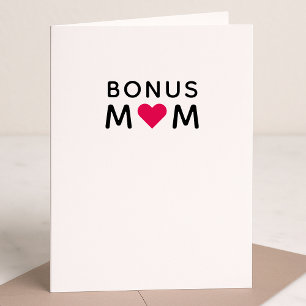 Carte Bonus Mom Modern Pink Heart Mother's Day