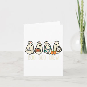 Carte Boo Boo Crew Nurse Funny Ghost Women Halloween Cos
