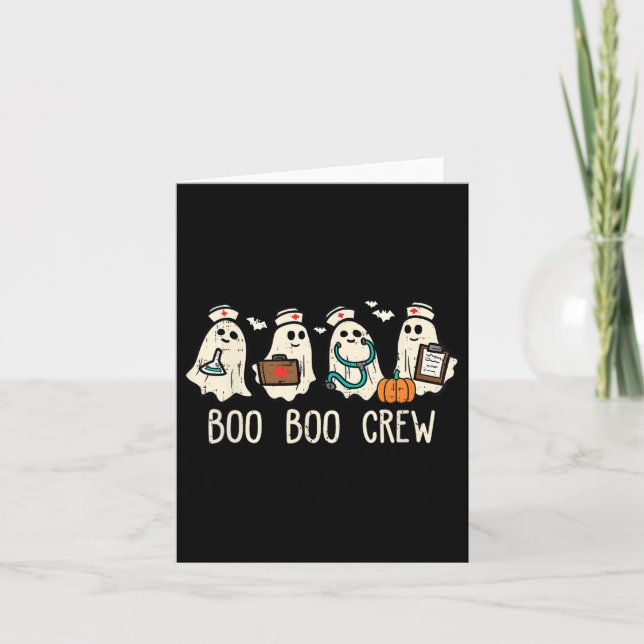 Carte Boo Boo Crew Nurse Funny Ghost Women Halloween Cos (Devant)