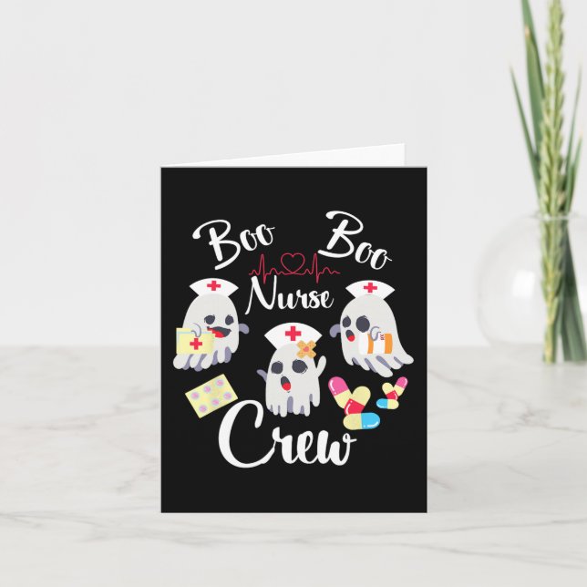 Carte Boo Boo Crew Nurw Costume Fun Halloween Gif (Devant)