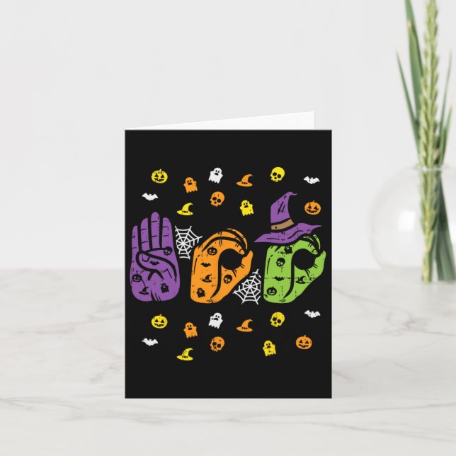 Carte Boo Hands Langue des Signes Américaine Fierté Asl  (Devant)