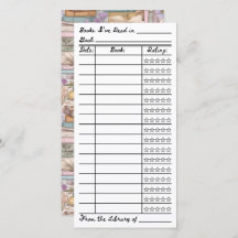 Bookish Reading List Tracker Flat Card