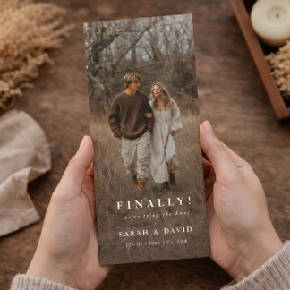 Carte Bookmark Photo Finally Save the Date Weddings