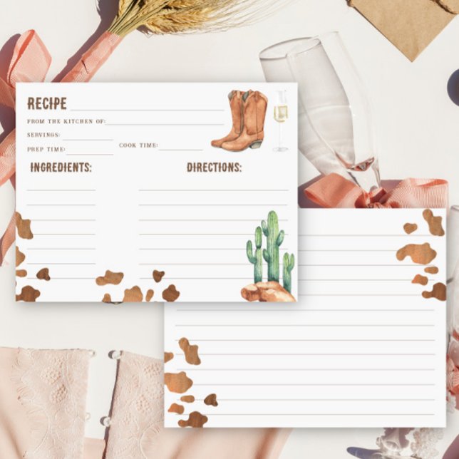 Carte Boots et bubbly Bridal douche recette (Créateur téléchargé)