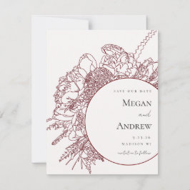 Carte Boquet floral moderne Enregistrer la date