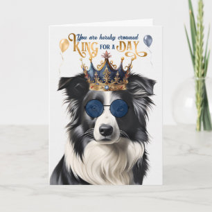 Carte Bordure Collie Chien King pour une journée drôle A
