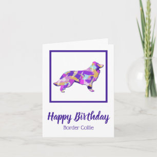Carte Bordure Collie Chien Silhouette PPY&B Anniversaire