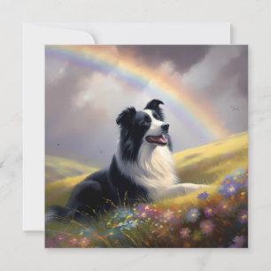 Carte Bordure Collie Pont arc-en-ciel Memorial personnal