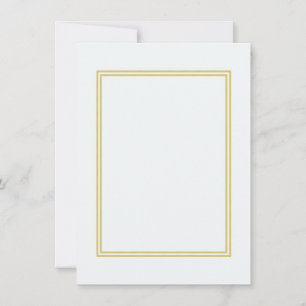 Carte Bordure métallique double or sur Bubbly White