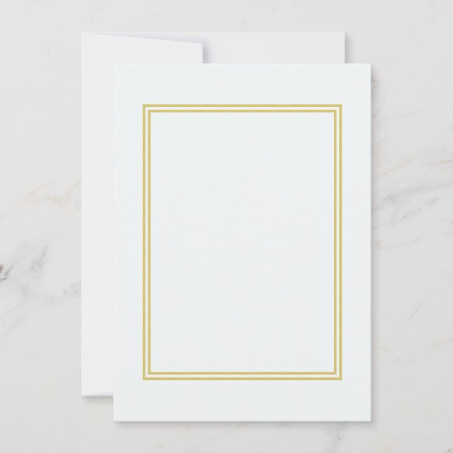 Carte Bordure métallique double or sur fond blanc pétill (Devant)