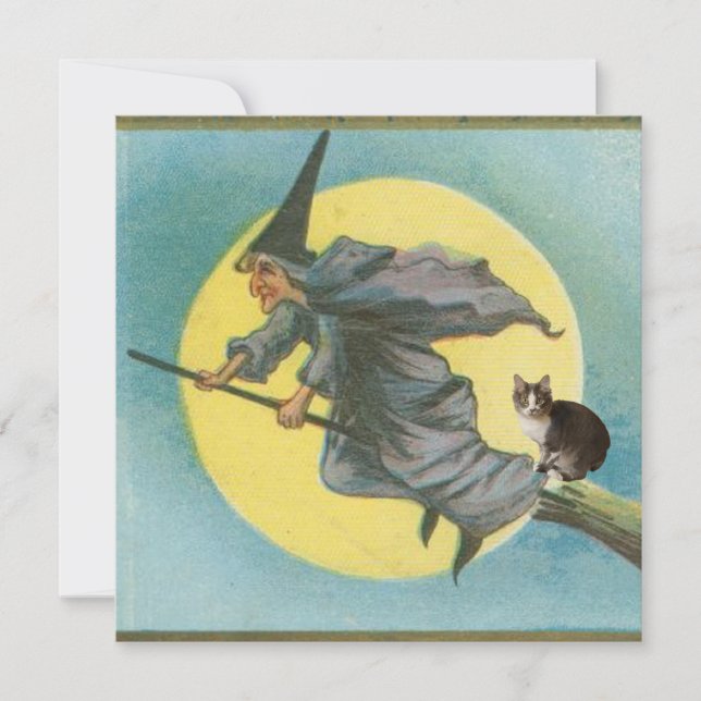 Carte Boris la promenade d'Halloween de chaton mignon (Devant)