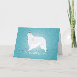 Carte Borzoi Joyeux Design d'anniversaire