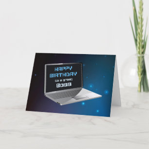 Carte Boss Anniversaire de nous tous avec l'ordinateur