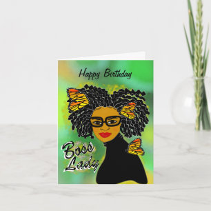Carte Boss Lady Anniversaire afro-américain