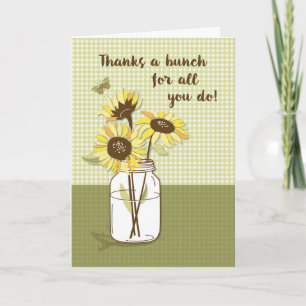 Carte Boss’s Day with Sunflowers à Mason Jar