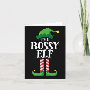 Carte Bossy Elf Matching Family Group Christmas Party Py