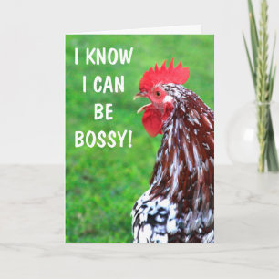Carte Bossy Funny Exigeant Rooster Se Bien