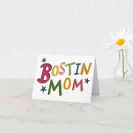 Carte Bostin Maman Pays Noir Anniversaire ou fête des mè