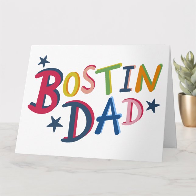 Carte Bostin Papa Black Pays Anniversaire ou Fête des pè (Petite plante)