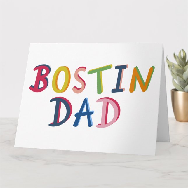 Carte Bostin Papa Black Pays Anniversaire ou Fête des pè (Petite plante)