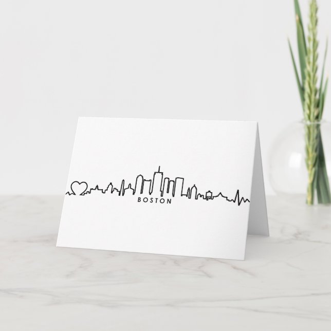 Carte BOSTON Massachusetts USA City Skyline Silhouette (Devant)