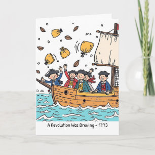 Carte Boston Tea Party Day Drôle Une Révolution Brûler