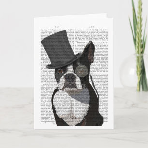 Carte Boston Terrier, Formal Hound et Casquette