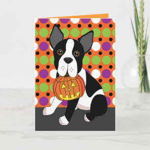 Carte Boston Terrier Halloween Card