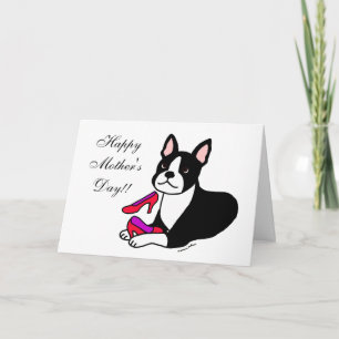Carte Boston Terrier Mom (Dons de la Fête des Mères)