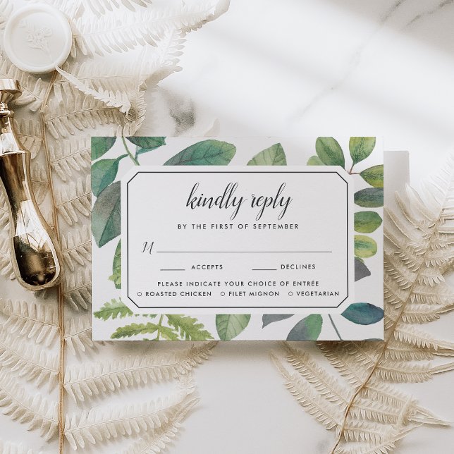 Carte Botanica RSVP Avec Choix De Repas (Créateur téléchargé)