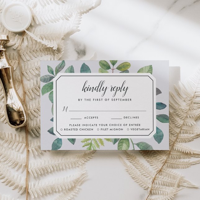 Carte Botanica RSVP Avec Choix De Repas (Créateur téléchargé)