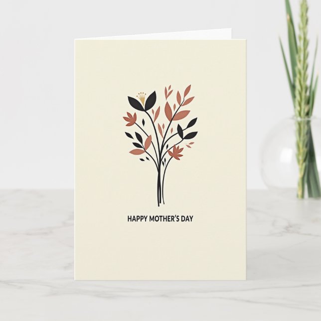 Carte Botanical Beige Pattern Card (Devant)