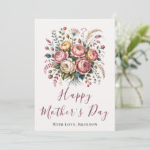 Botanical Floral Happy Mothers Day Card