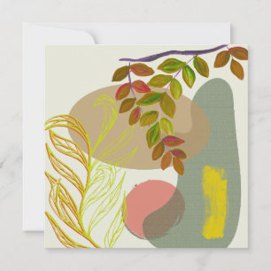 Carte Botanique Boho jaune vert