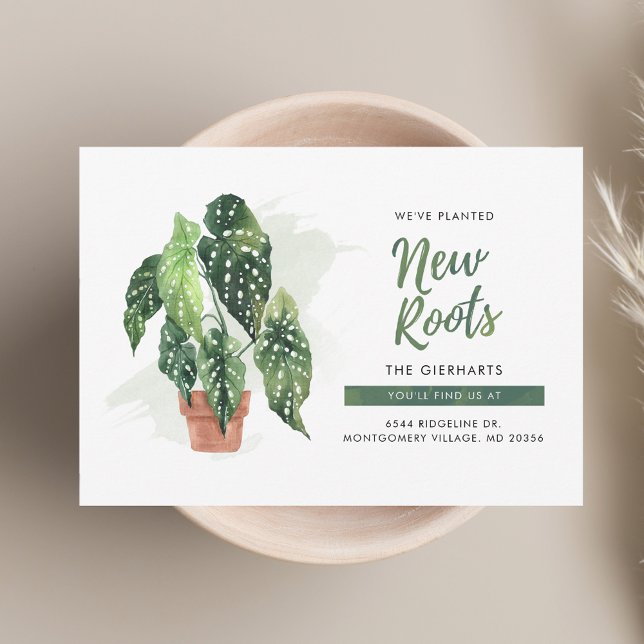 Carte Botanique Botanique Nouveau Roots Boho Movin (Botanical New Roots Boho Moving Announcement Card)