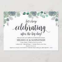 Carte botanique d'invitation de brunch de mariage