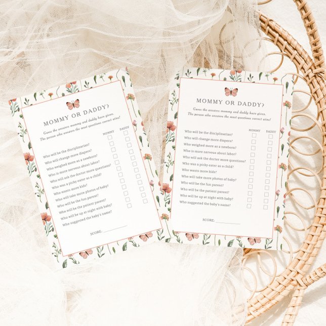 Carte Botanique Fleur sauvage douche maman ou papa jeu (Créateur téléchargé)