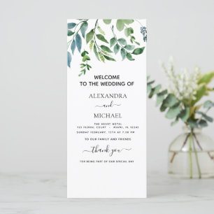 Carte Botanique Verdure Foliage Mariage d'aquarelle