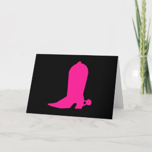 Carte Botte rose pour la cow-girl