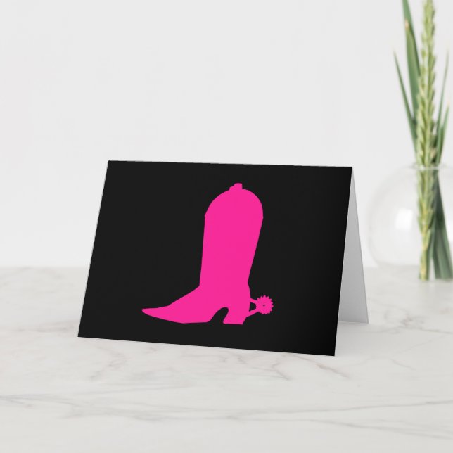 Carte Botte rose pour la cow-girl (Devant)