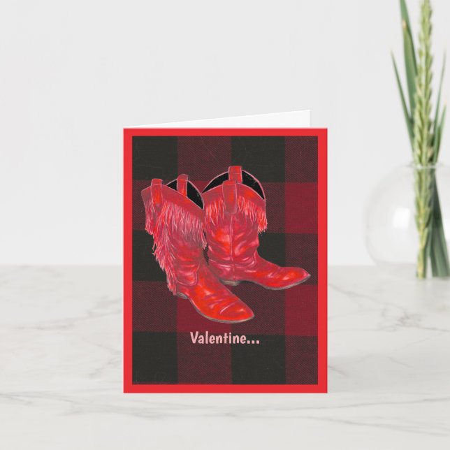 Carte Bottes de cowboy de Valentine (Devant)