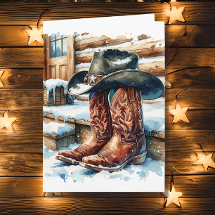 Carte Bottes de cowboy sur le porche avant par une journ