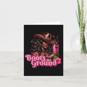 Carte Bottes Roses Noires Cowgirl Sur Le Sol