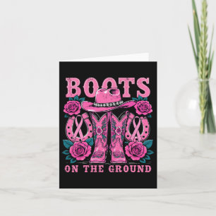 Carte Bottes Sur Le Sol Rose Western Cowgirl Cowgirl Cas